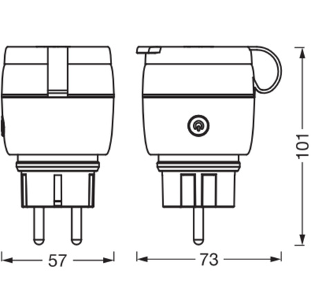 Chytrá venkovní zásuvka EU Zahradní zásuvka Měřič spotřeby energie IP44 SMART+ ZigBee Plug Ledvance