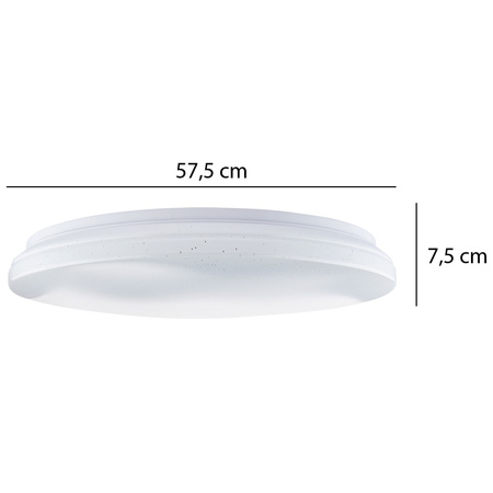 LED stropní koupelnový plafón 72W 3000-6500K White Round Diamond 57cm + dálkové ovládání