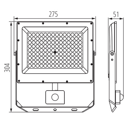 LED reflektor Halogenová žárovka 100W 10800lm CCT 90° IP44 PIR senzor Šedá ACETE Kanlux