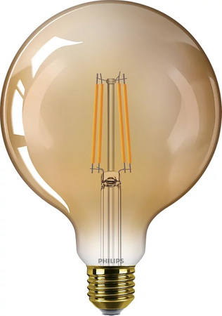 Globe LED žárovka E27 G125 7W = 40W 470lm 1800K Teplá bílá Filament Amber PHILIPS