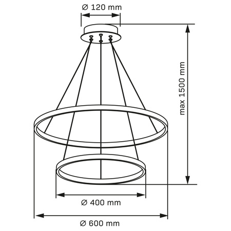 LED závěsné stropní svítidlo 35W 4600lm 4000K neutrální 120° stříbrné LEA Sanico Goldlux