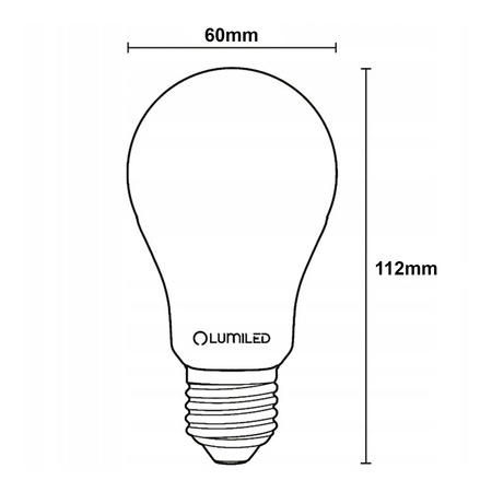 Žárovka LED E27, A60 11W = 100W 1521lm 3000K Teplá bílá 360° Mléčná Filament LUMILED