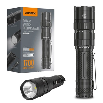 Dobíjecí LED ruční svítilna 20W 1700lm 5 režimů USB-C Vodotěsné IP68 Videx