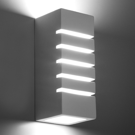 LED nástěnné svítidlo SAMIR E27 Nástěnné svítidlo Obdélníkové keramické bílé SOLLUX