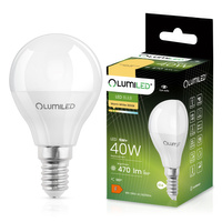 Žárovka LED E14, P45 5W = 40W 470lm 3000K Teplá bílá 180° LUMILED