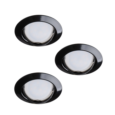 Sada 3x TRIBIS II GU10 PAR16 10W Kruhové stropní svítidlo Movable Black + žárovka GU10 400lm 3000K Warm KANLUX