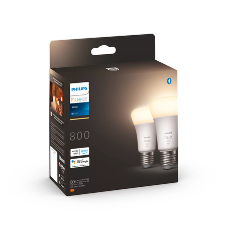 2PAK LED žárovka E27 A60 9W 2700K Warm PHILIPS HUE White Bluetooth Zigbee