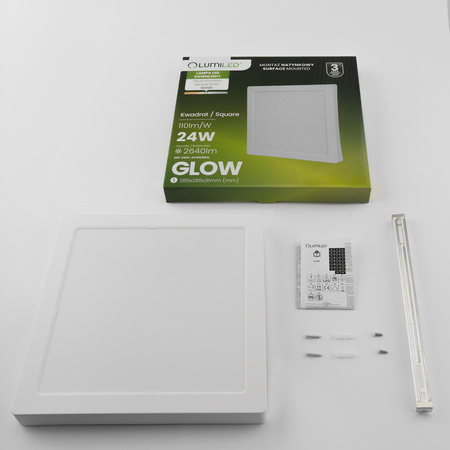 LED stropní svítidlo pro povrchovou montáž 24W Square 4000K GLOW White LUMILED