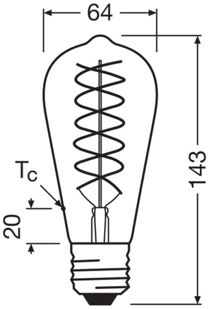 Dekorativní LED žárovka ST64 Edison E27 8,8W = 60W 806lm 2400K teplá bílá 300° Dimmable Vintage 1906 Osram