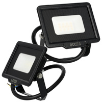 LED reflektor venkovní zahradní 10W 800lm 6500K studený 120° IP65 černý MH Kobi