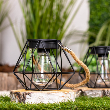 LED solární závěsné svítidlo Venkovní zahradní lucerna 3000K IP44 soumrakový senzor