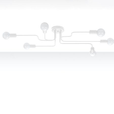 Stropní svítidlo HECTOR 6xE27 Lustr bílý Industrial SOLLUX