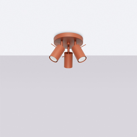 Bodové stropní svítidlo Tuba 3x GU10 Ochre Red Ring Bittersweet Shimmer SL.1509 Sollux