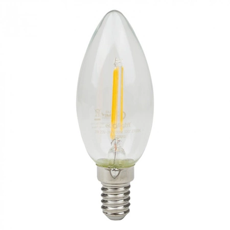 LED žárovka svíčka B35 E14 2W 240lm 2700K teplá bílá FILAMENT Ecolight