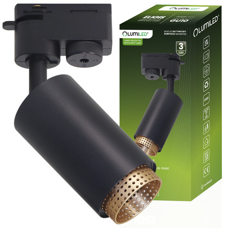 GU10 Busbar Reflector Black ELIGIS jednofázové světlo pro přípojnice LUMILED