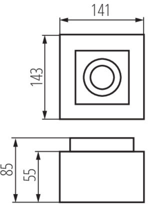 LED GU10 obdélníkové bílé Stobi Kanlux Bodové LED svítidlo pro povrchovou montáž
