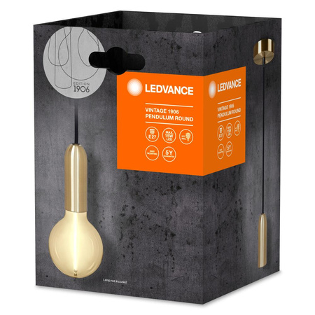 E27 závěsné stropní svítidlo převislé zlaté Vintage 1906 kyvadlo Ledvance