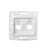 Adaptér internetové zásuvky RJ45 čtvercový bílý LOGI Kanlux