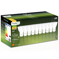 10x Žárovka LED GU10, 6W = 50W 580lm 3000K Teplá bílá 120° LUMILED