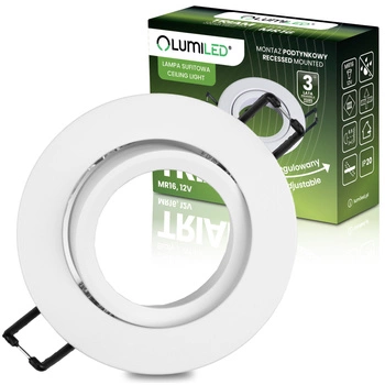 Halogenové stropní svítidlo pro zapuštěnou montáž Kruhové pohyblivé svítidlo MR16 bílé TRIAM LUMILED