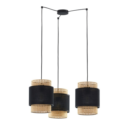 BOHO BLACK Ratanové závěsné stropní svítidlo v černém boho stylu 3xE27 6549 TK Lighting