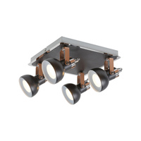Stropní svítidlo Halogenový reflektor 4x GU10 Black Minimalist Balzac 5612 Rabalux