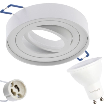 Halogenová svítidlo GU10, TUBA SPOT Nastavitelná Kulatá Bílá 20mm MIDI + LED GU10 8W 4000K LUMILED