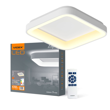 Plafond LED stropní svítidlo pro povrchovou montáž 72W 7500lm 2700-6000K CCT White Stmívatelné + dálkové ovládání EDGE Videx