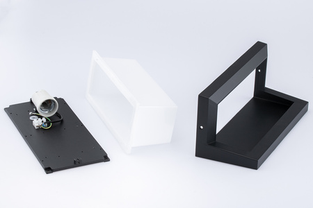 Zahradní nástěnné svítidlo Elevation E27 CETUS BLACK Obdélníkové