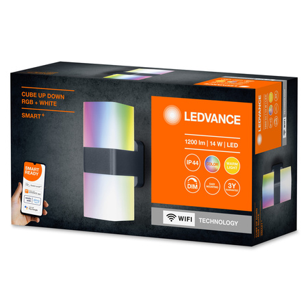 Chytré LED zahradní nástěnné svítidlo 13.5W RGB+W Tmavě šedá SMART+ WiFi CUBE LEDVANCE