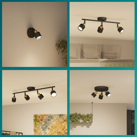 Reflektorové stropní svítidlo 2x GU10 černá-měď Niall Philips