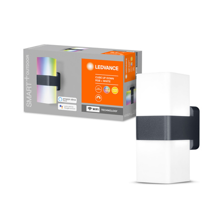 Chytré LED zahradní nástěnné svítidlo 13.5W RGB+W Tmavě šedá SMART+ WiFi CUBE LEDVANCE