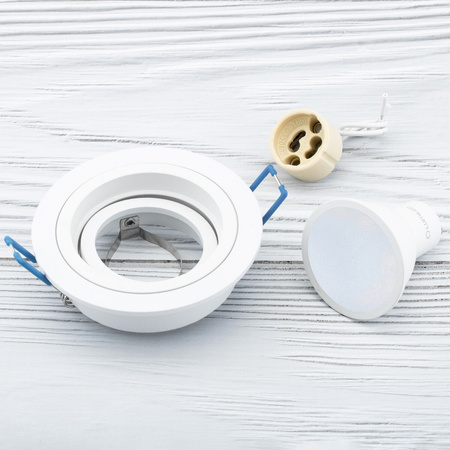 Halogenová Podhledové svítidlo GU10, MR16 Nastavitelná Kulatá Bílá CASSIO+LED GU10 6W=60W 580lm Neutrální bílá LUMILED