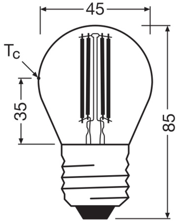 LED žárovka P45 Ball E27 2,2W = 40W 470lm 2700K Warm 320° 214lm/W CLASSIC ENERGETICKÁ ÚSPORNOST Osram