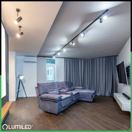 Jednofázový hliníkový kolejnicový vodič pro kolejnicové reflektory 100cm, Černá LUMILED