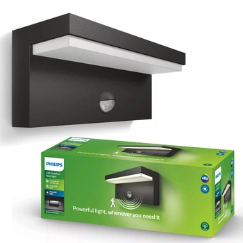Zahradní lampa LED nástěnná lampa BUSTAN IR myGarden 2x4.5W 4000K IP44 s pohybovým senzorem antracit PHILIPS