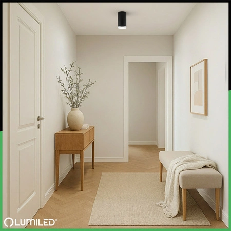 LED reflektorové stropní svítidlo Spot Tuba GU10 IP44 ADERO Black Lumiled