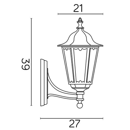 Venkovní zahradní fasádní svítidlo LED Retro Midi K 3012/1/M g E27 Su-Ma