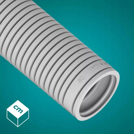 Vlnitá trubka RKGL 40mm 320N Trubka pro ochranu kabelu 25m Šedá AKS ZIELONKA