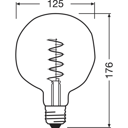 Dekorativní LED žárovka E27 ET124 4.5W = 18W 180lm 1600K Teplá bílá 360° vlákno stmívatelné OSRAM Vintage 1906