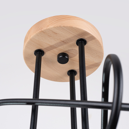 Stropní svítidlo Lustr Spider Pendant 3x E27 Přírodní dřevo Black Ember Peach Puff SL.1477 Sollux