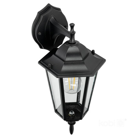 E27 IP54 Black KOBI LED venkovní zahradní nástěnná lampa