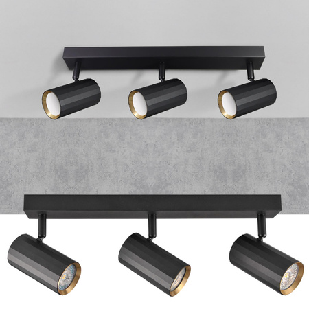 Nástěnné a stropní bodové svítidlo 3x GU10 Black Gold NICEA Sanico Goldlux