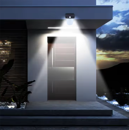 LED solární zahradní lampa Fasádní nástěnná lampa 4000K IP54 Senzor pohybu a soumraku