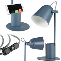 Školní noční stolní lampa + organizér Raibo E27 5W modrá KANLUX