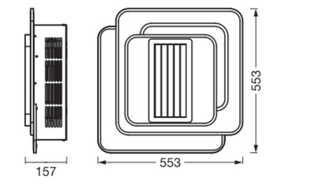 Plafond LED povrchová montáž 55W 3100lm 3000K - 6500K CCT stmívatelná bílá 55,5cm stropní ledvance