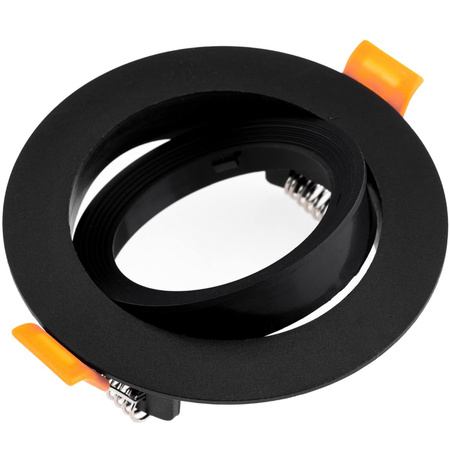 Sada halogenového vestavného svítidla VENTUS Black Round + LED žárovka GU10 8W Neutral 120° Lumiled