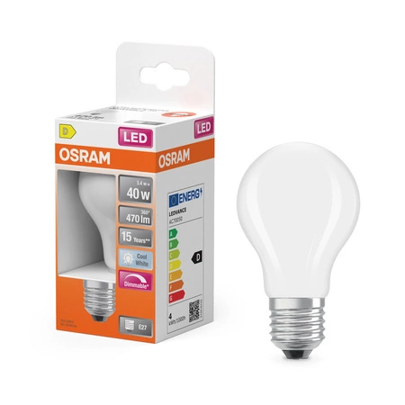LED žárovka E27 A60 3,4W = 40W 470lm 4000K neutrální bílá 320° Stmívatelná SUPERSTAR Osram