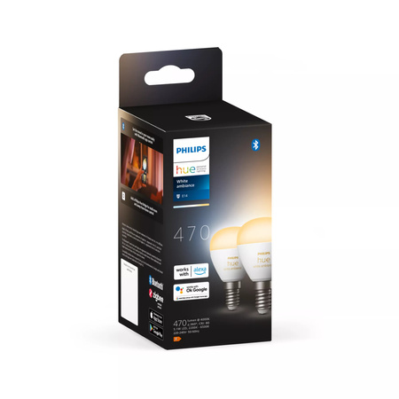 2PAK LED žárovka E14 P45 5,1W CCT PHILIPS HUE White Ambiance Bluetooth Zigbee