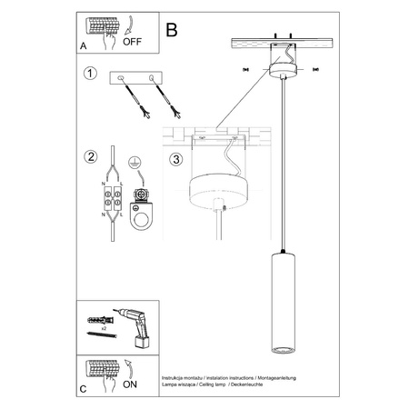 NANCY GU10 Závěsné stropní svítidlo LED Bílá keramika SOLLUX